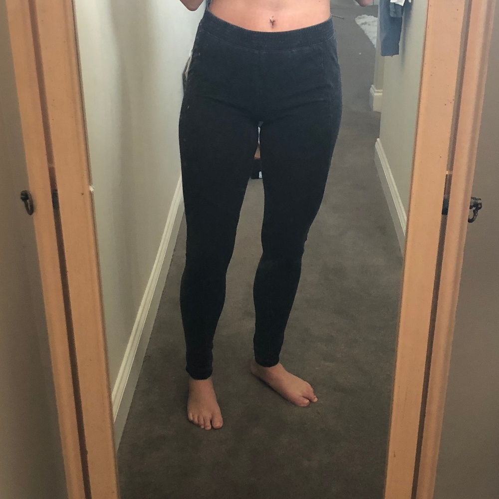 Mudd Moto Style Washed Black Leggings